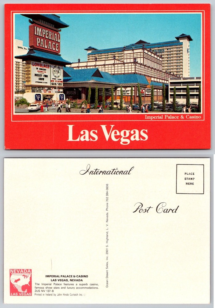 Las Vegas Imperial Palace Casino Postcard John Hinde Curteich Lovelace