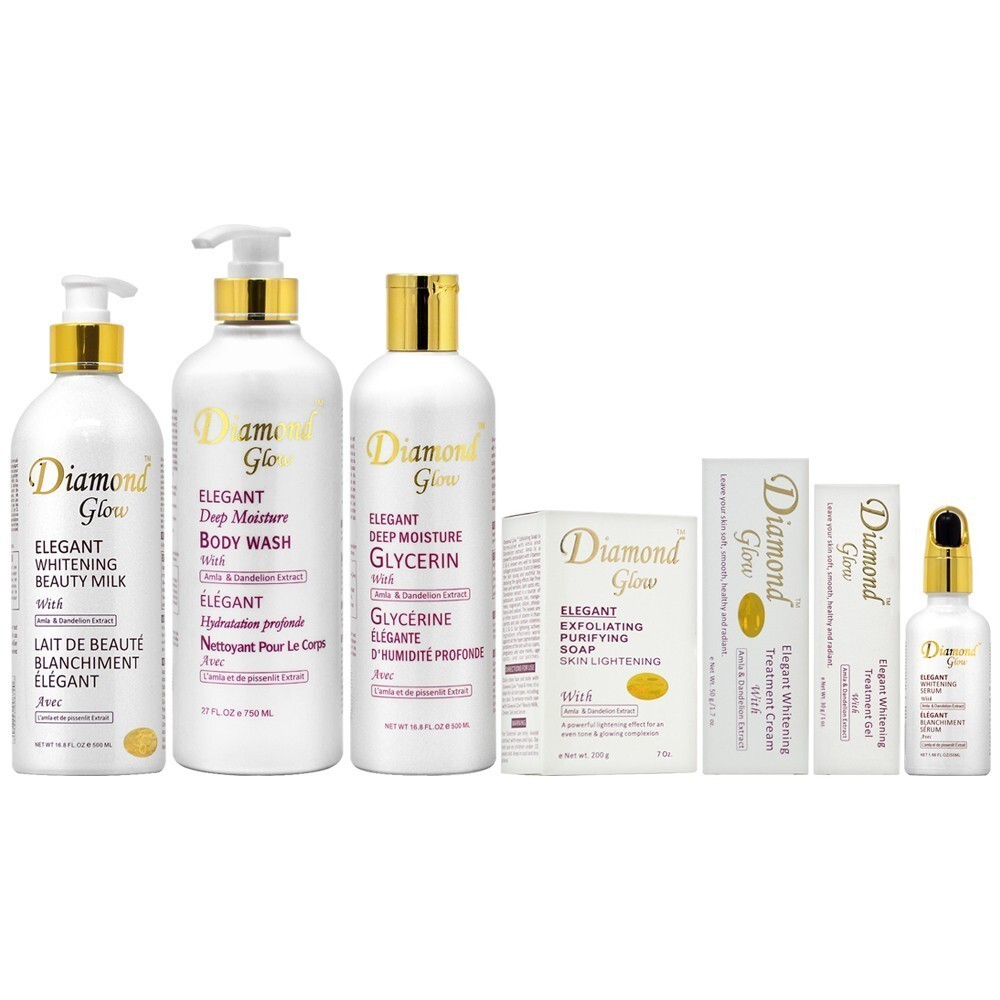 Diamond Glow Lotion16+Wash27+Glycerin16+Soap7+Cream1.7oz+Gel1oz+Serum1.6oz
