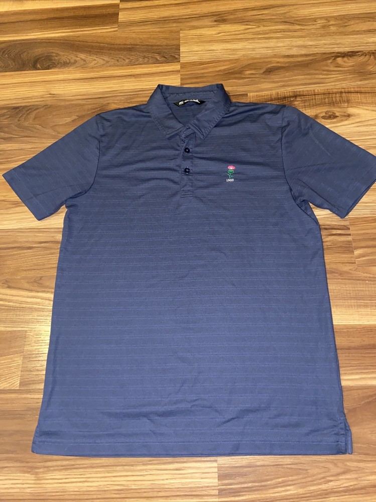 Travis Mathew Mens Polo Light Blue Short Sleeve Stretch Lightweight M