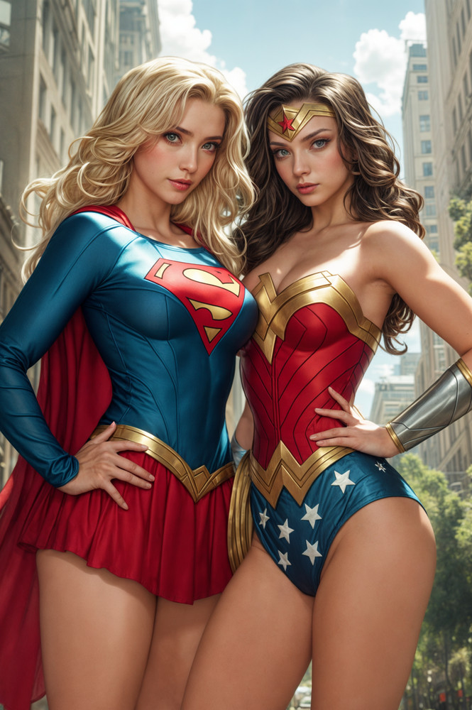WONDER WOMAN & SUPERGIRL 04 Fine Art Print 13x19 Limited 1/30 DC NO EXTRA FEES