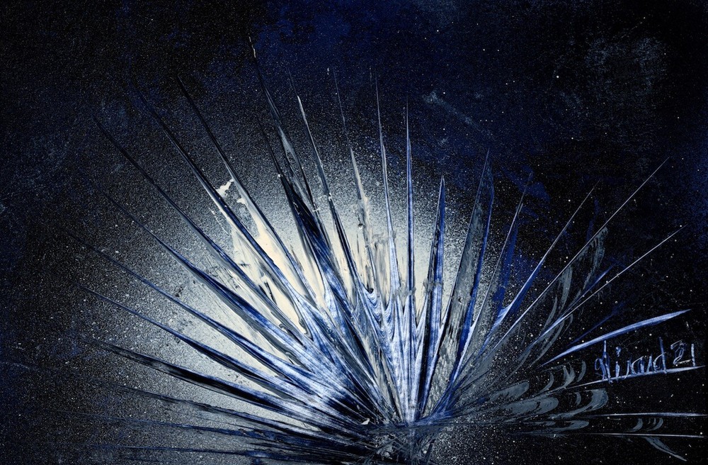 Sea Amenity Artwork in Dark Blue by Jason Girard comes with a matte board.