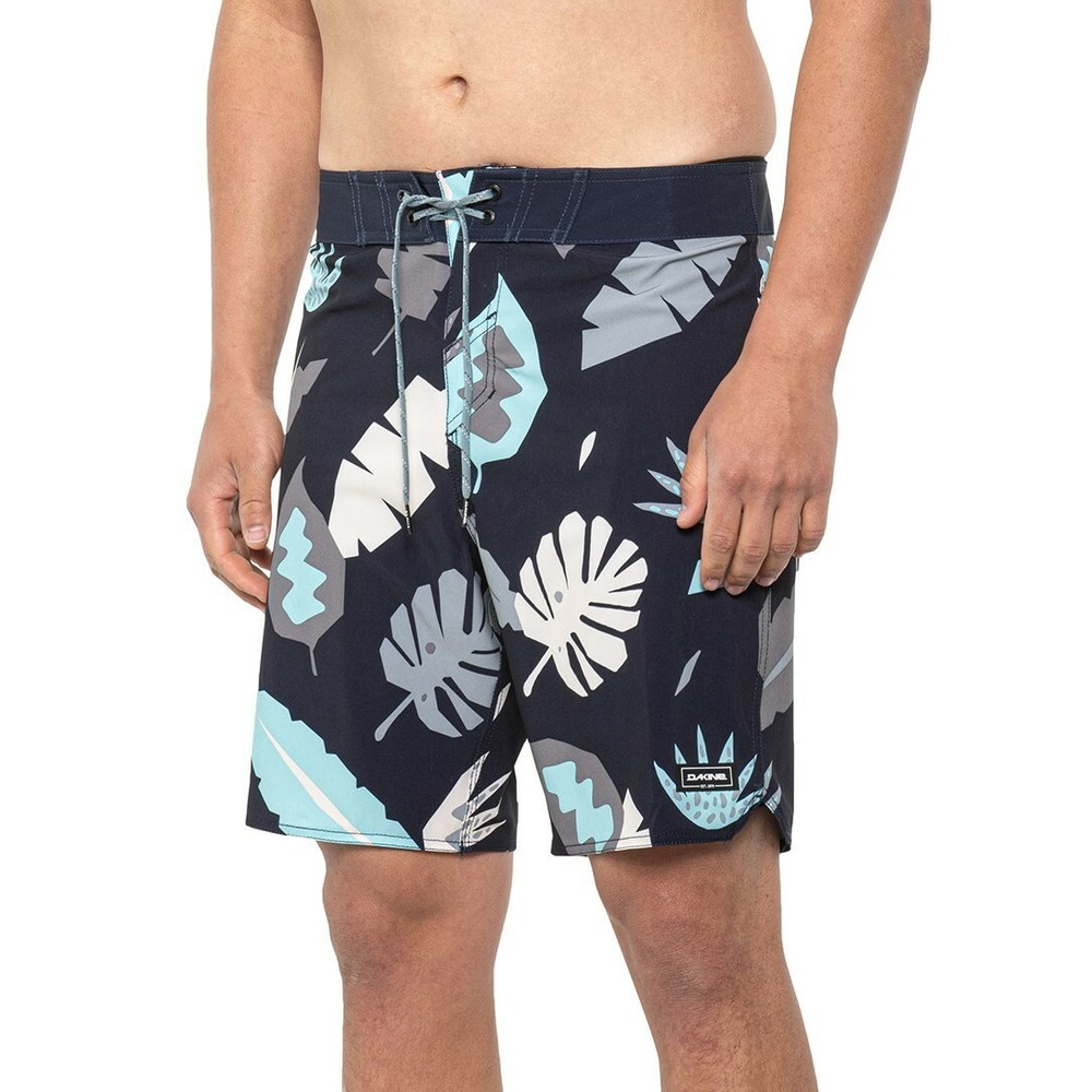 Dakine Men's 36 Board Shorts Abstract Palm Black Blue Gray-image