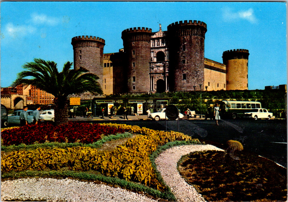 Vintage Postcard Maschio Angioino Castle Naples Italy