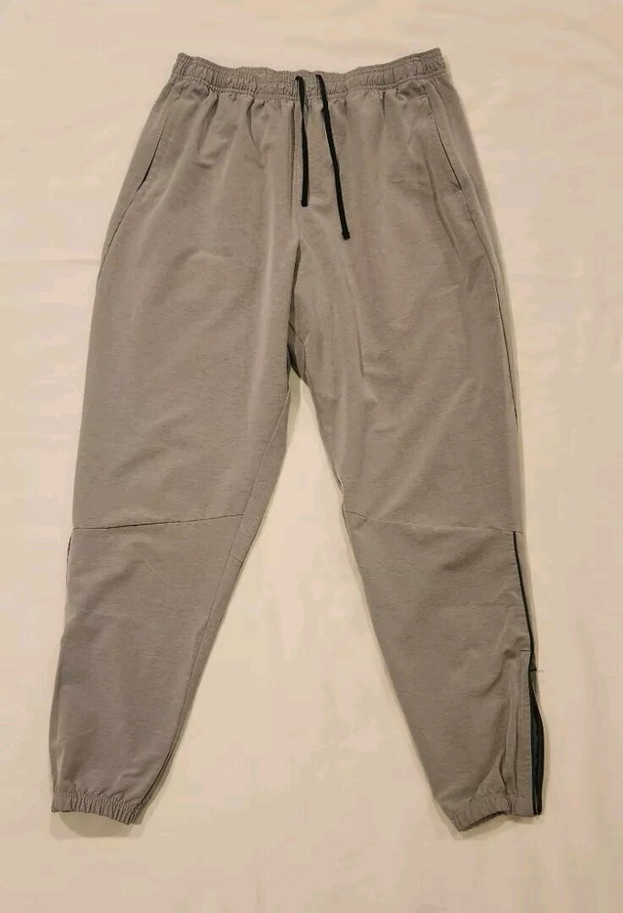 Nike Men's Dri-Fit Gray Ankle Zip Drawstring Joggers Athletic Pants! XL