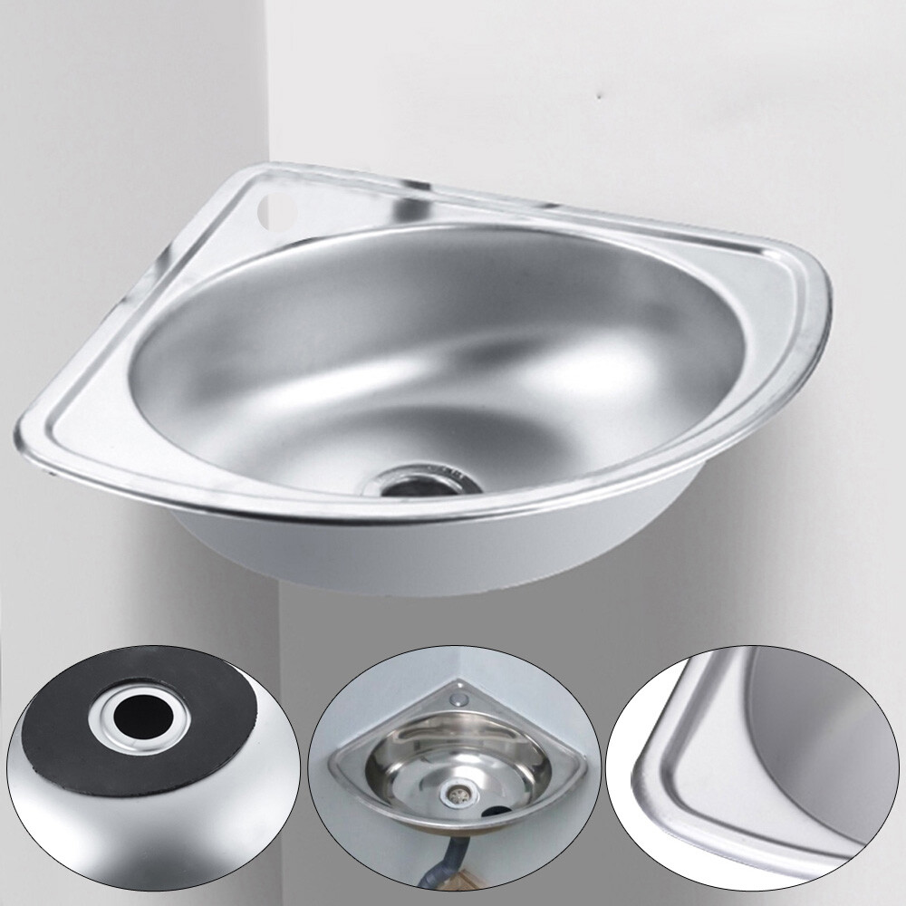 Stainless Steel Corner Sink for RV Kitchen Bathroom Bar