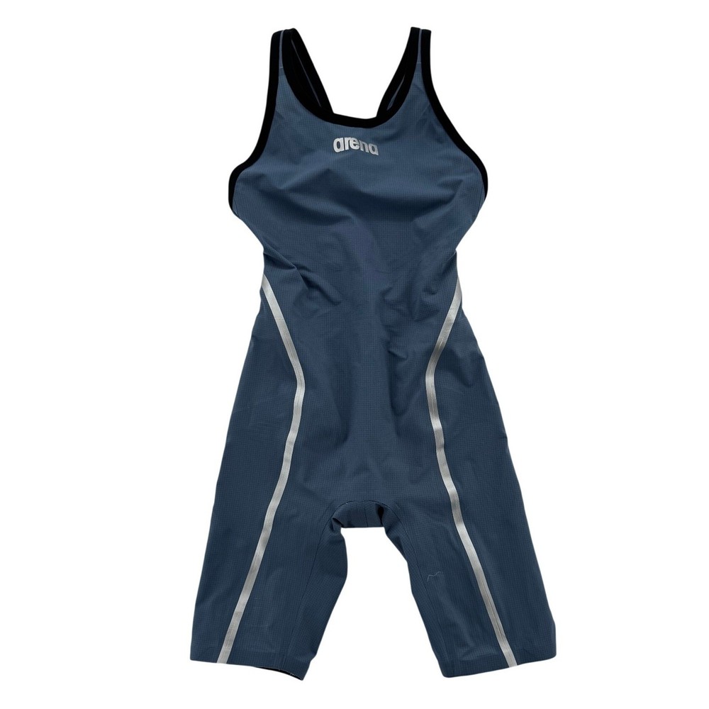Arena Powerskin Carbon Ultra Open Back Kneeskin Racing Swimsuit Blue Silver 26
