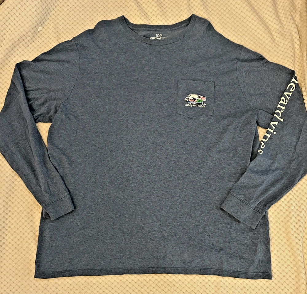 Men’s Vineyard Vines Long Sleeve Shirt Size XXL Blue Snowboard