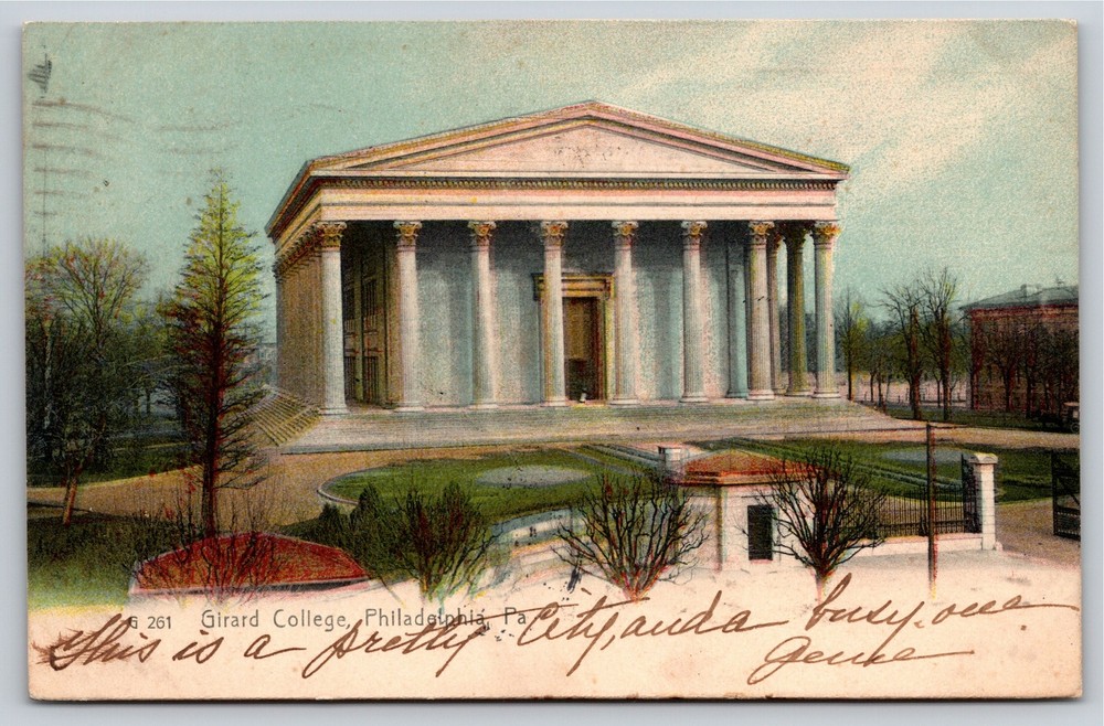 Philadelphia PA~Girard College~5-Day Boarding School~Rotograph~1906 UDB Postcard
