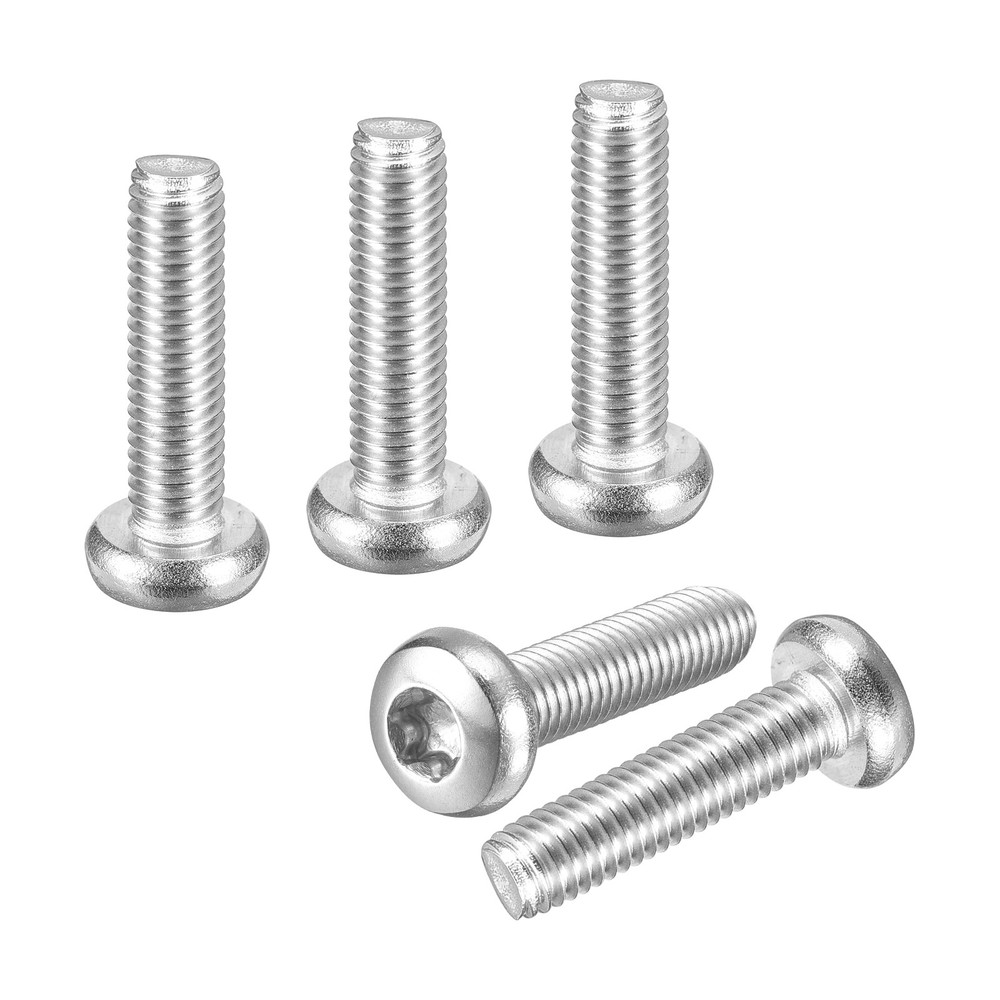 M5x20mm Pan Head Torx Security Screws 50Pack Stainless Steel Silver