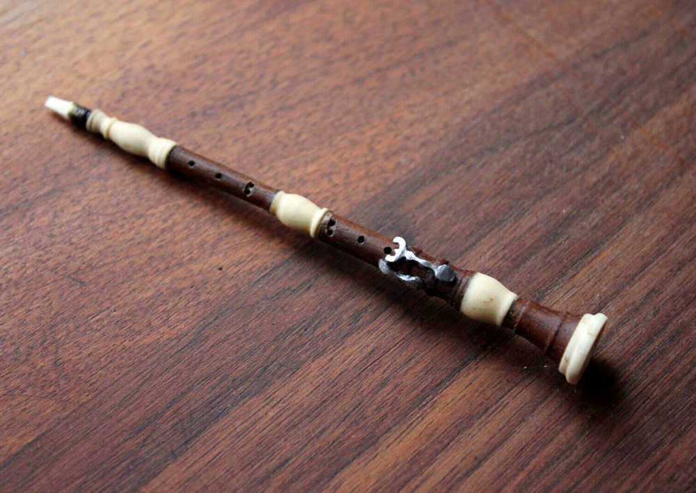 Dollhouse Baroque Oboe Instrument Miniature OOAK Handmade Miniature Collectable