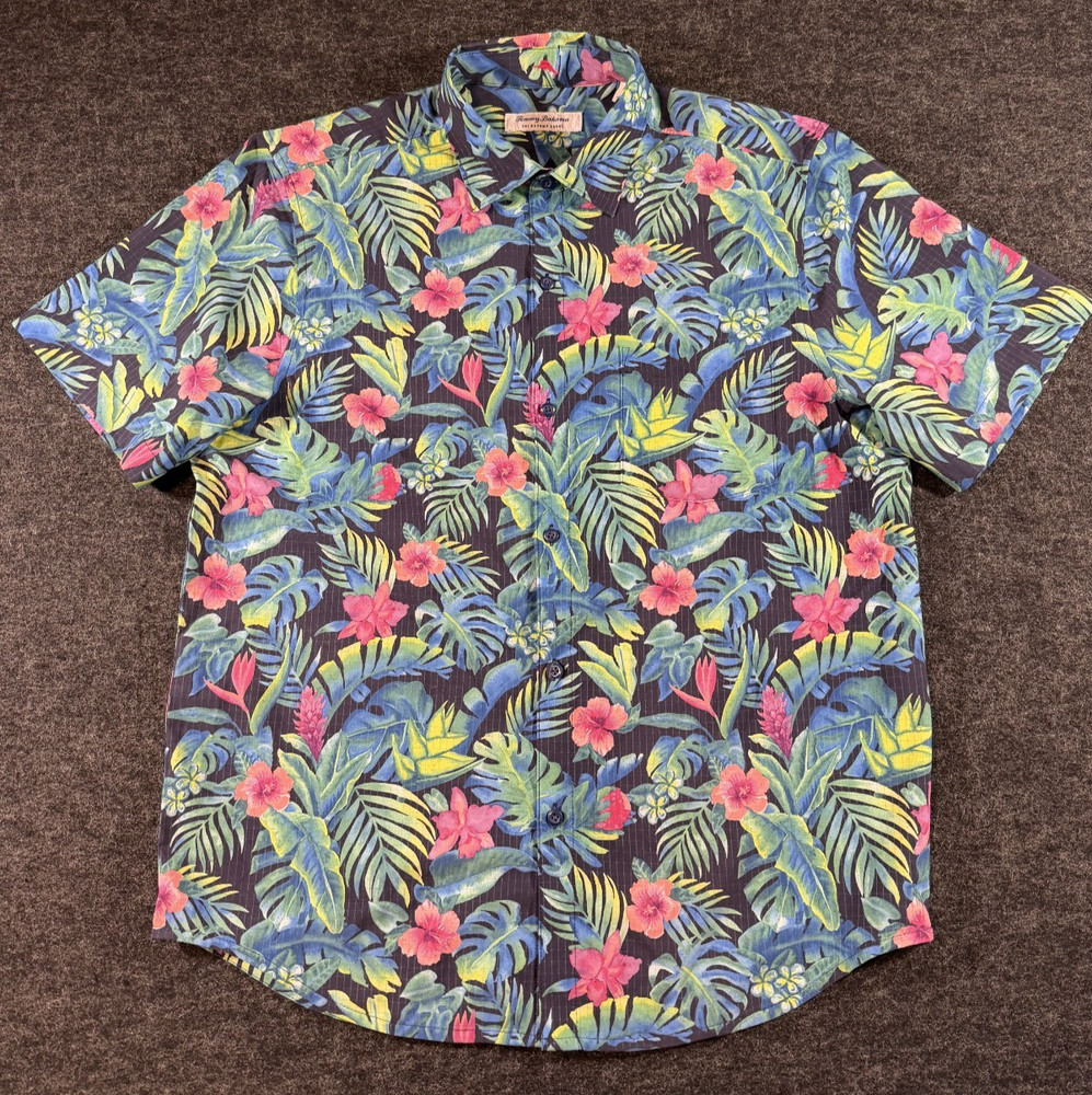 Tommy Bahama Bahama Coast Shirt Mens M Tropical Floral Hawaiian
