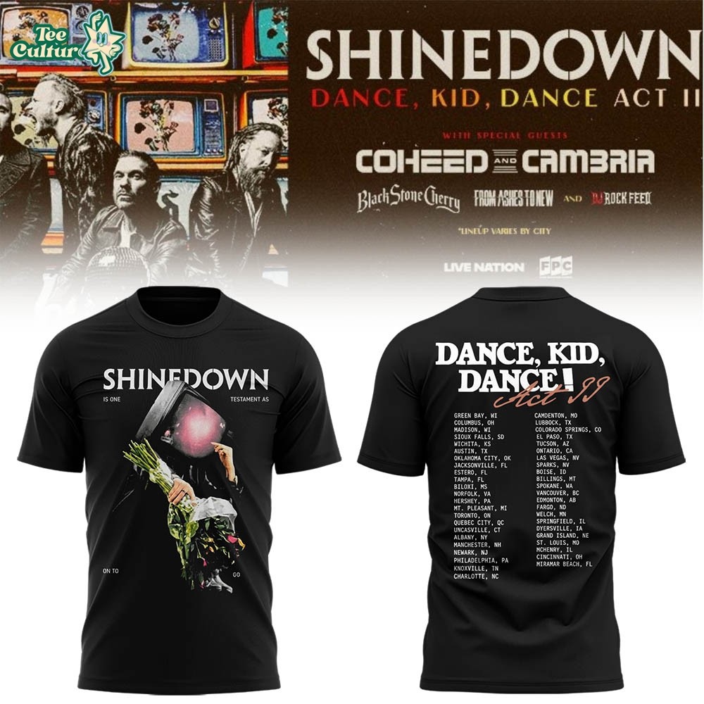 Limited Edition SHINEDOWN Dance Kid Dance Act II Tour 2026 Shirt V2