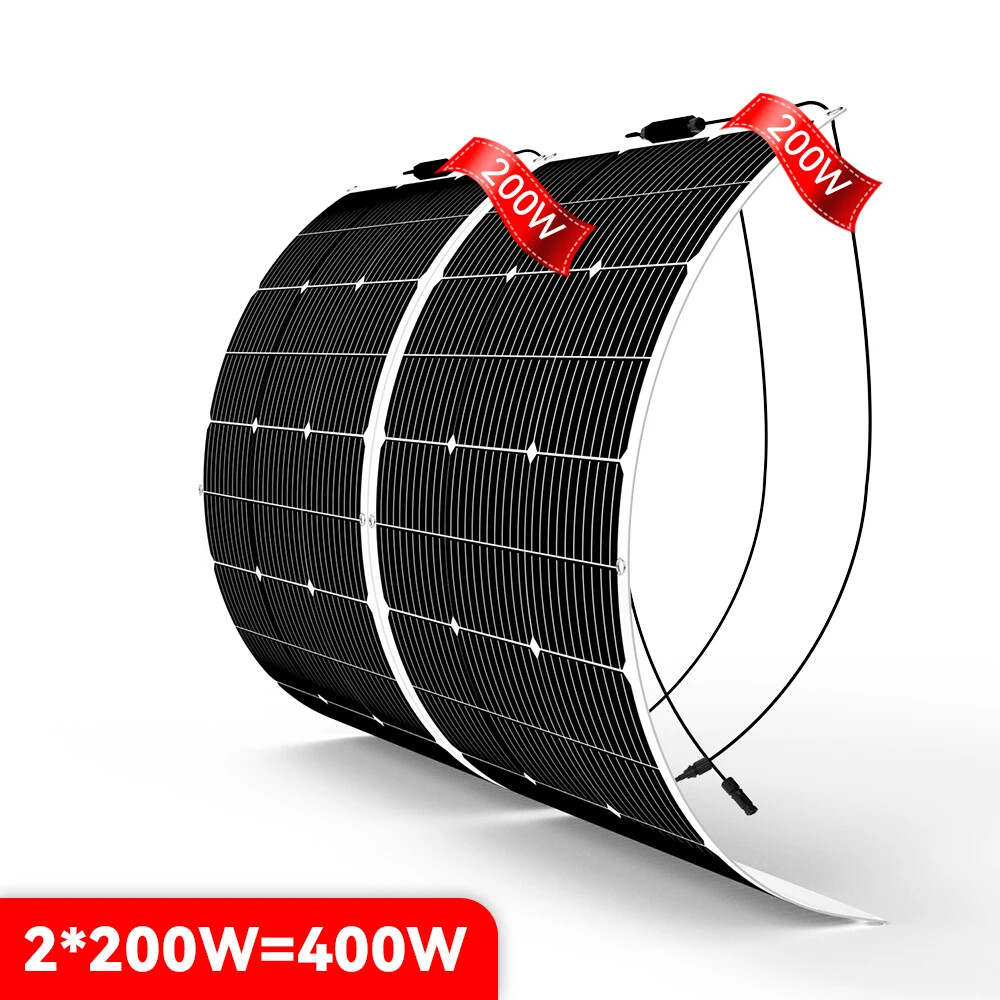 400W 18V Flexible Solar Panel Kit for RV Marine Car Camping DIY Battery Charging