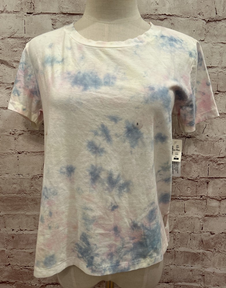 Aeropostale The OG Tee Perfect Crew Size S Pink Blue Tie Dye Short Sleeve NEW