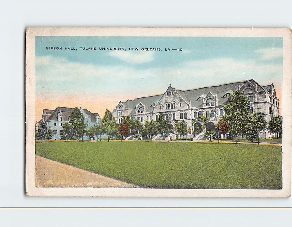 Postcard Gibson Hall Tulane University New Orleans Louisiana USA