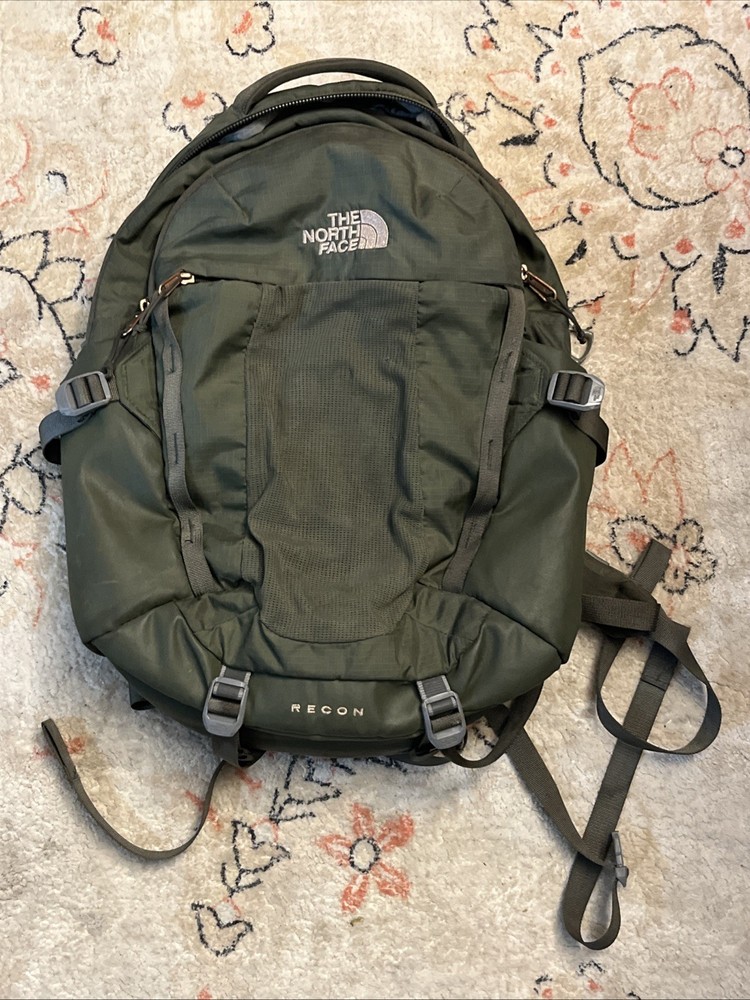 The North Face Recon Backpack FlexVent Suspension Black Holds 15” Laptop Green