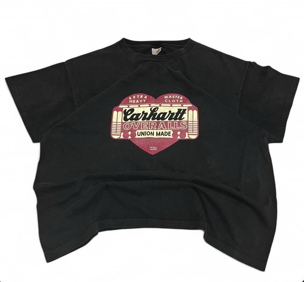 Vintage Carhartt Union Made Overalls T-Shirt Single Stitch Size XL Made In USA