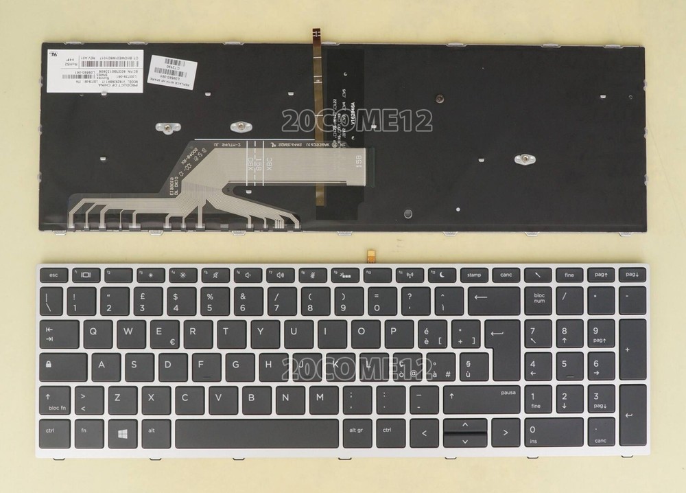 New for HP ProBook 650 G4 650 G5 Keyboard Backlit No Pointer Italian Tastiera *y