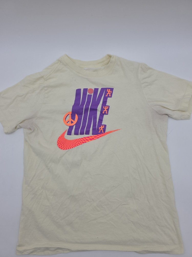 Nike T-Shirt Youth Boy XL Graphic Print Logo Beige..#44452