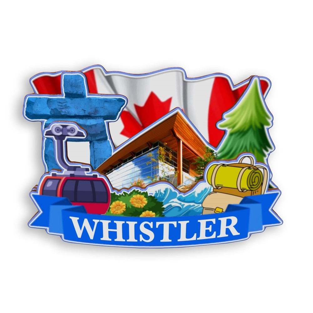 Whistler Canada Refrigerator magnet 3D travel souvenirs wood craft gifts