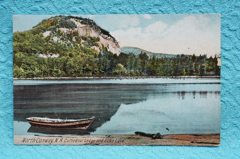 Cathedral Ledge & Echo Lake - North Conway, New Hampshire - Glitter Card