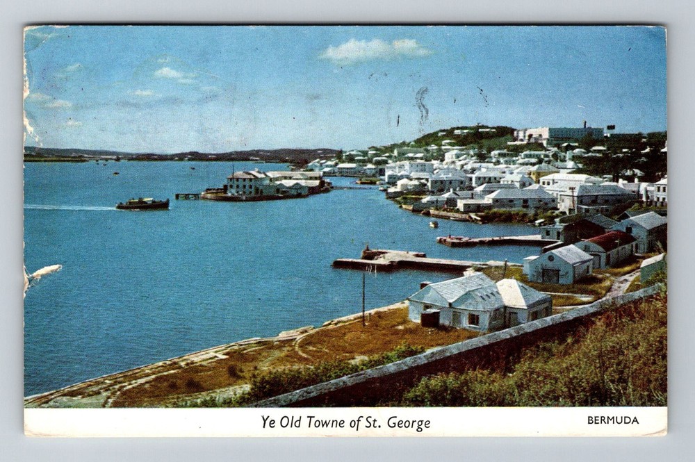 Bermuda- Ye Old Towne Of St. George Souvenir Old PC Card Vintage c1958 Postcard