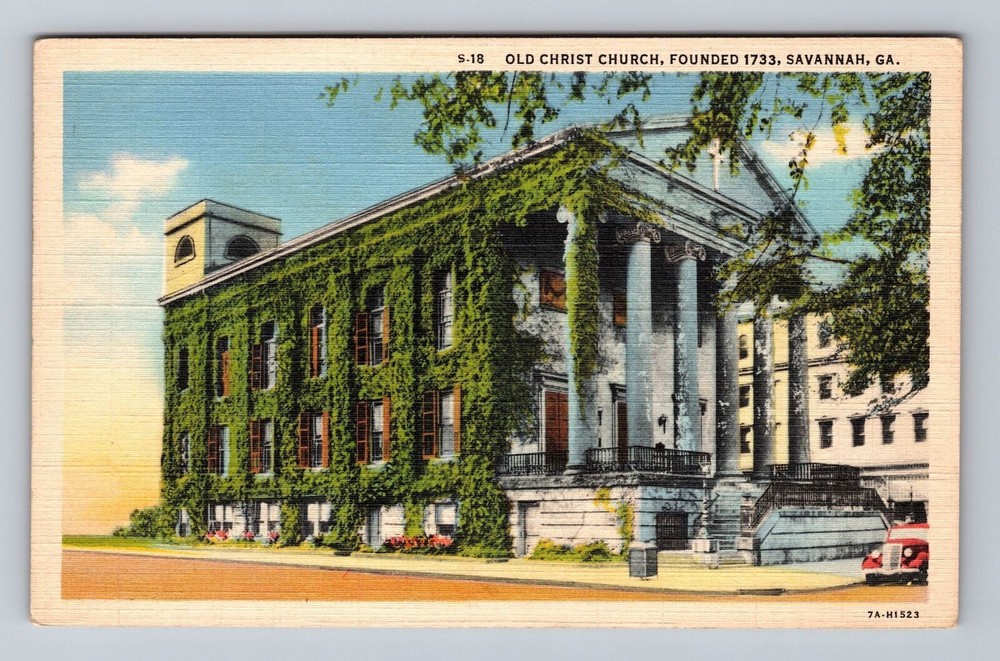 Savannah GA-Georgia Christ Church Founded 1733 Vintage Postcard