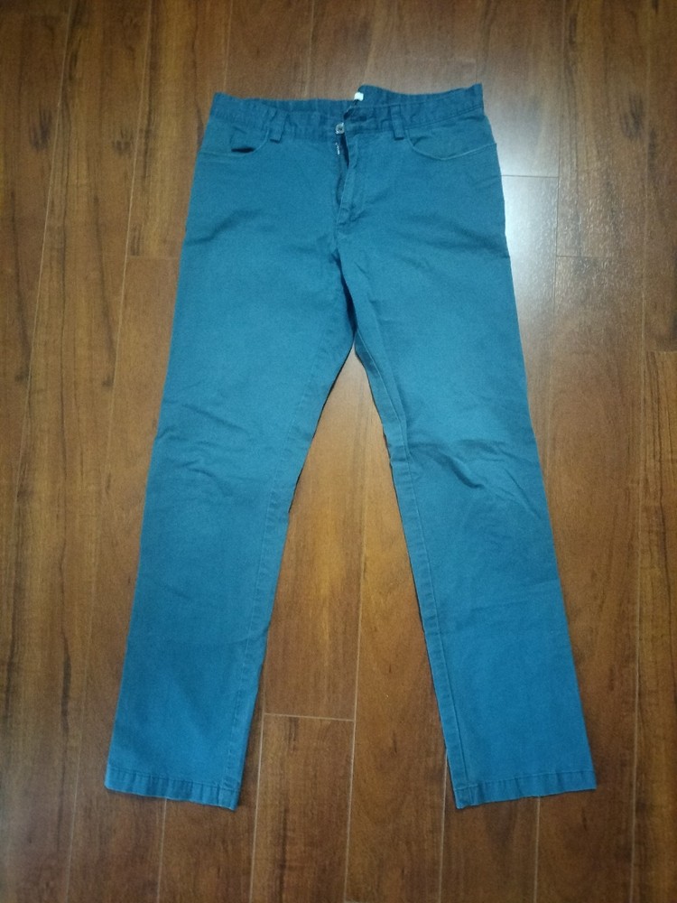 Calvin Klein Men's Slim Fit Teal Cotton Chino Pants Straight Leg