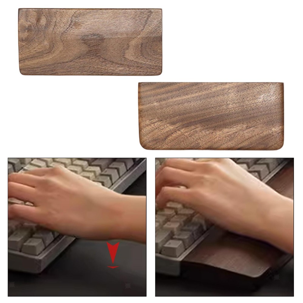 Universal Wooden Keyboard Wrist Rest 6.69x3.15in Comfortable Easy-to-Clean Design