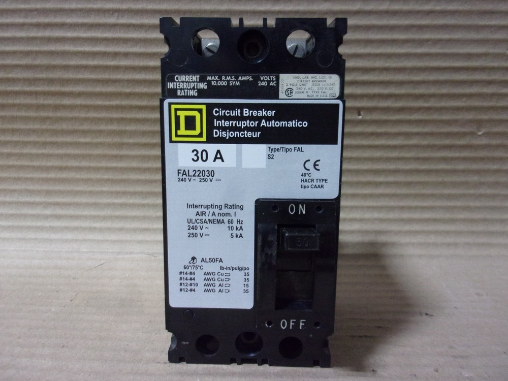 NEW Square D FAL FAL22030 2 Pole 30 Amp 240v Circuit Breaker Gray NTO 
