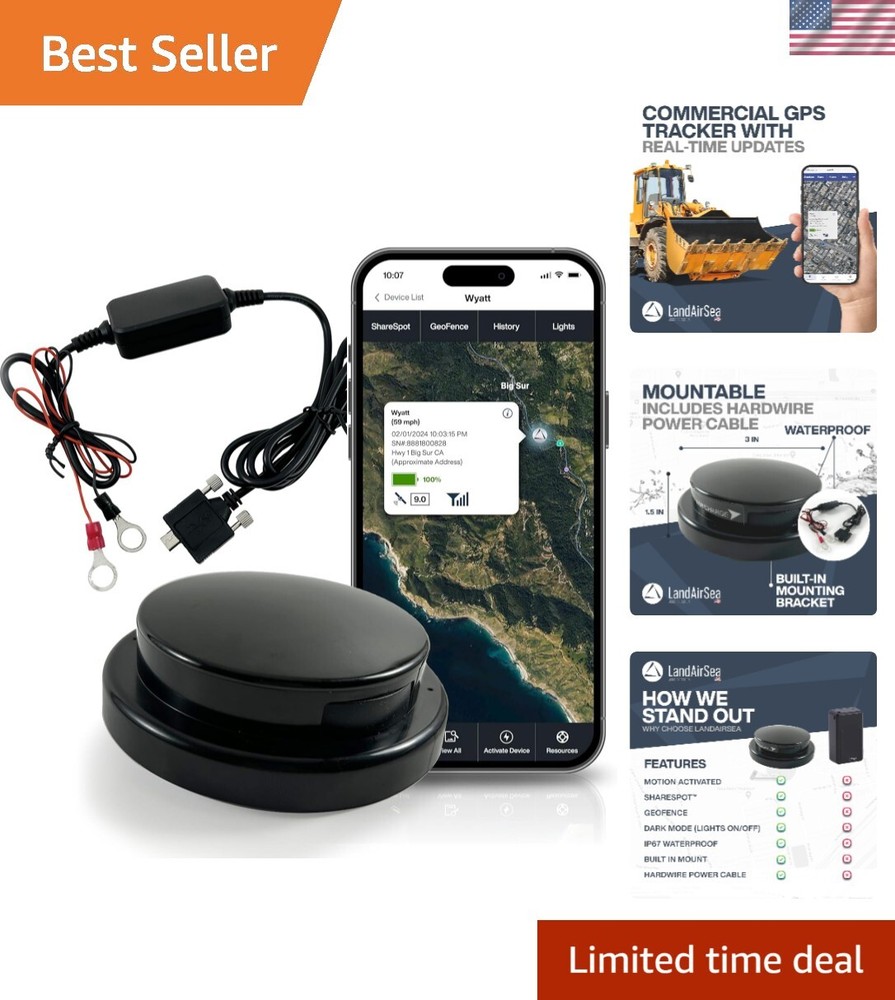 GPS Tracker - Includes Waterproof Hardwire Kit and Permanent Mount. Perfect f...