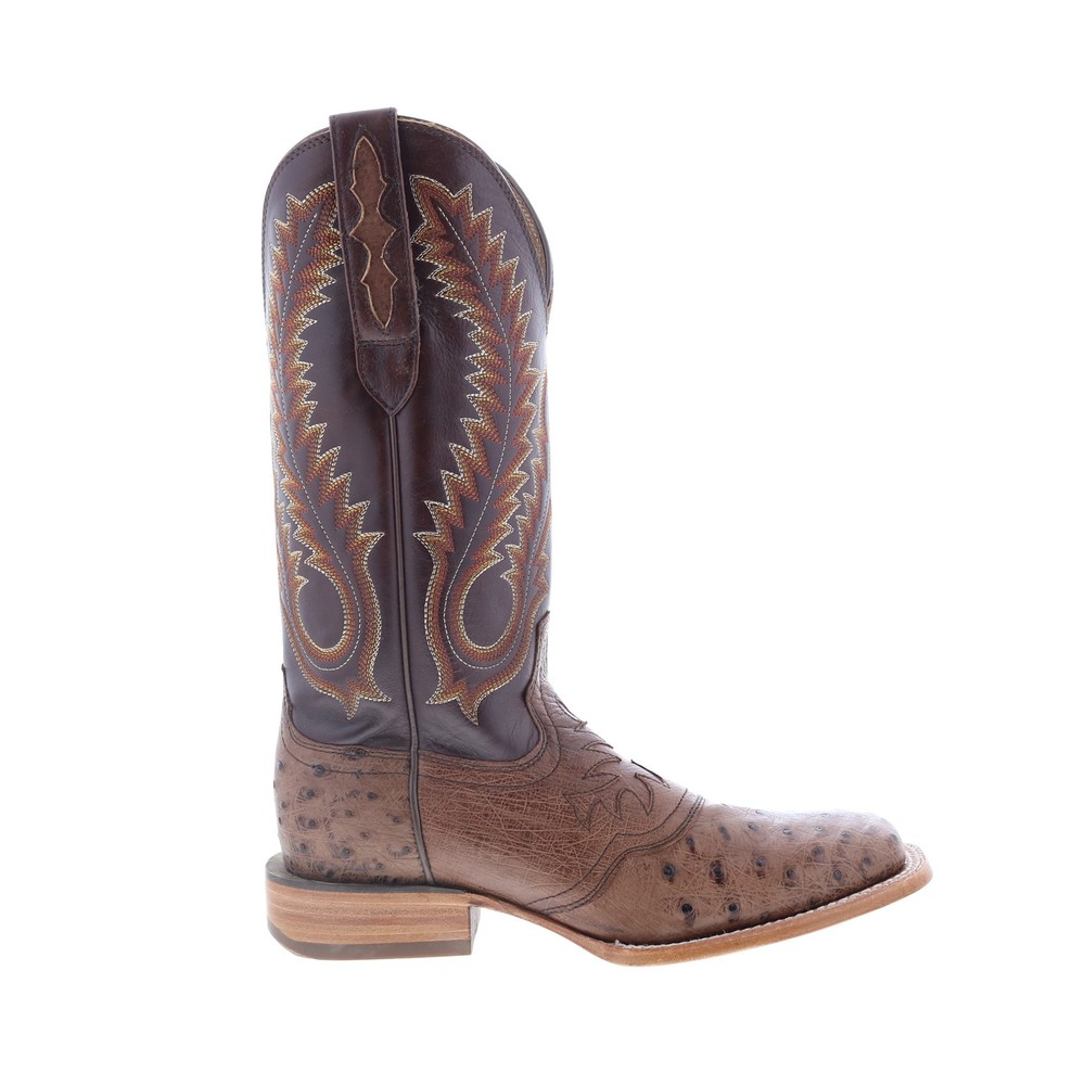Durango Premium Exotic Full Quill Ostrich Mens Brown Wide Western Boots