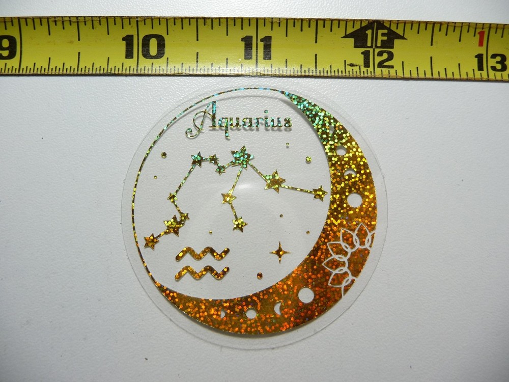 Holographic Aquarius Zodiac Sticker Decal Horoscope Birth Sign