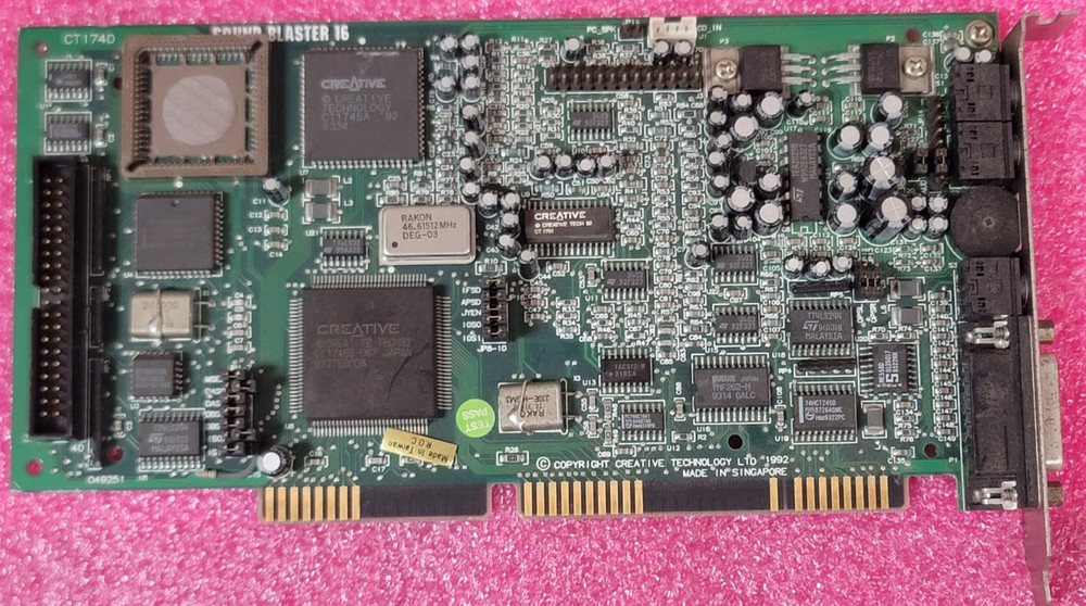 Sound Blaster 16 Creative Labs ISA Card CT1740 Yamaha for DOS retro working#L3B