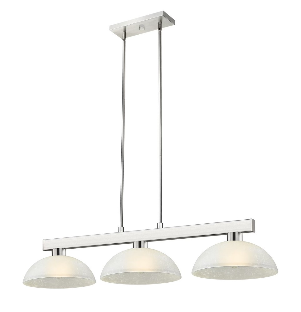 Brushed Nickel Cobalt 3-Light Linear Pendant Lighting Fixture
