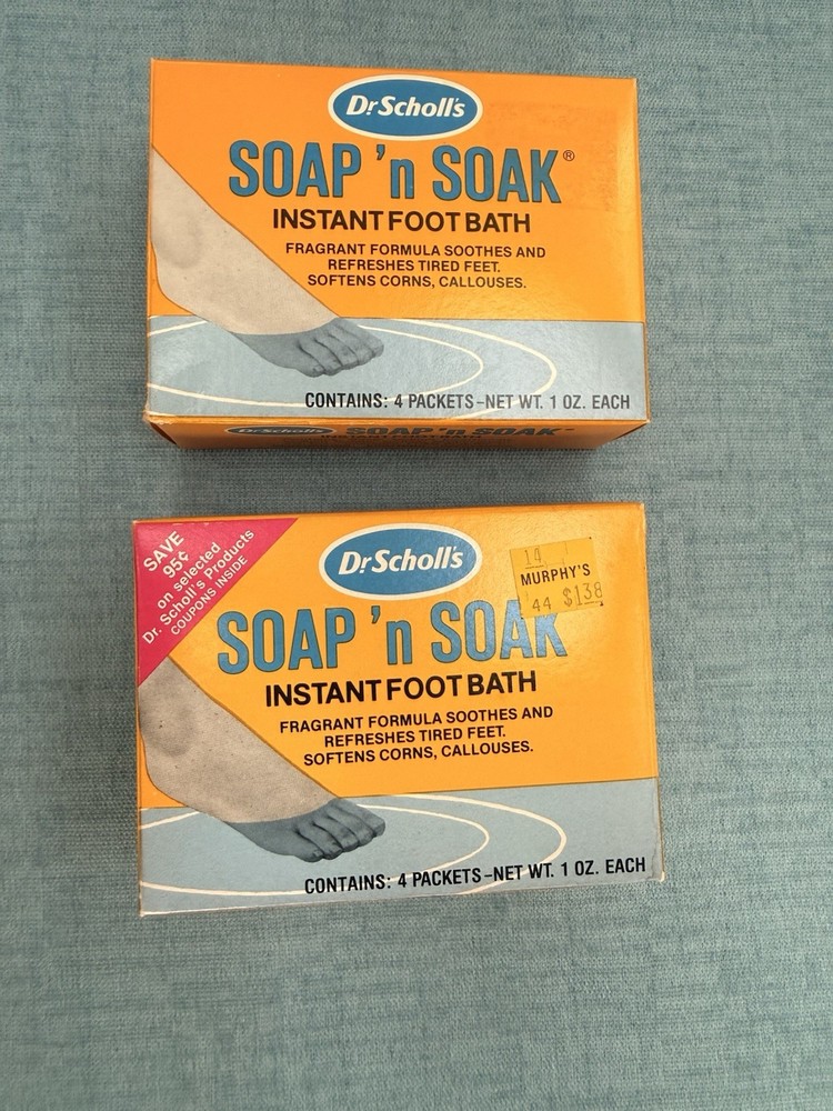 Dr. Scholls Soap 'n Soak Refreshing Footbath Softens Partial Box 4 Packs