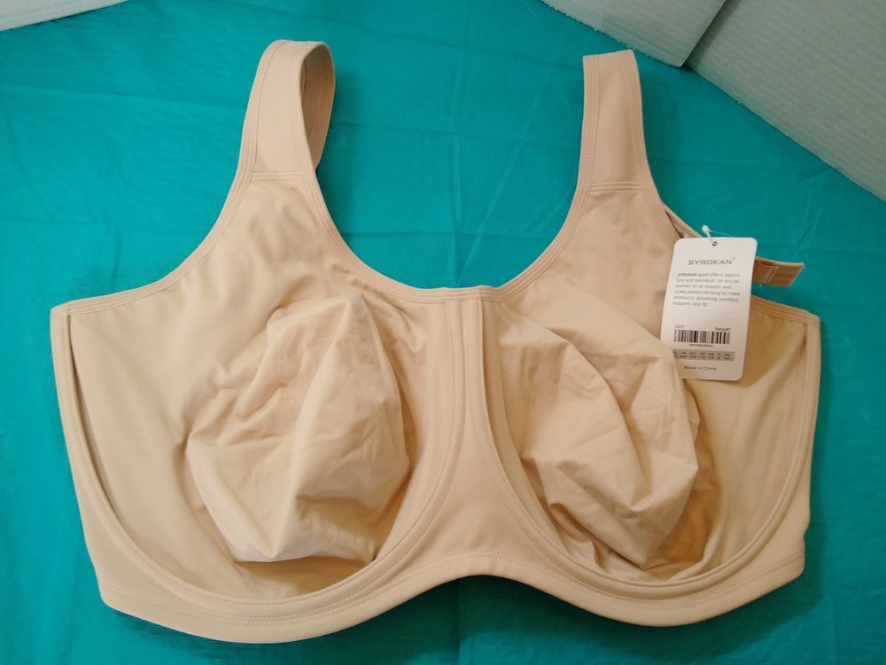 Syrokan High Impact Underwire Sports Bra Style A227 Size 44H Beige