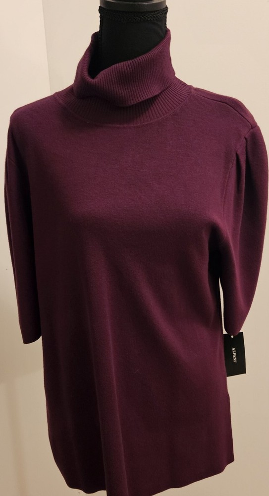 Alfani Turtleneck Sweater Elbow Length  Sleeve Womens X-Large Rich Malbec NWT...