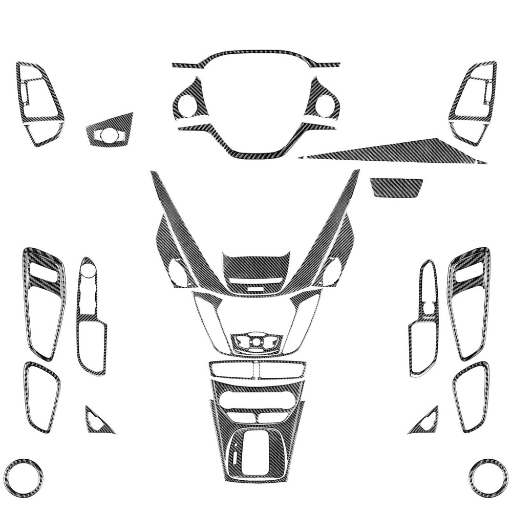50Pcs Real Carbon Fiber Kits Full Interior Trim Cover For Ford Escape Kuga 13-16