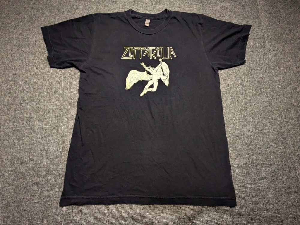 Led Zeppelin Y2k American Apparel Shirt Mens Large Black Graphic Angel Rock Tee