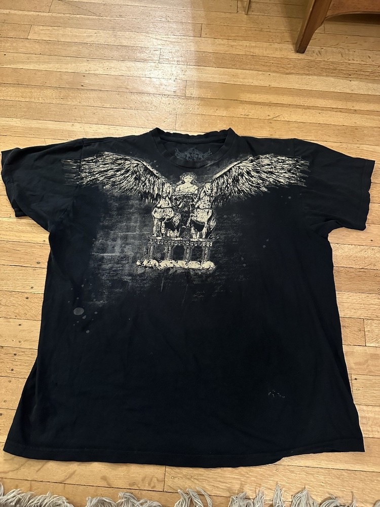 Vintage Y2K Affliction Style Grunge T Shirt Size XL
