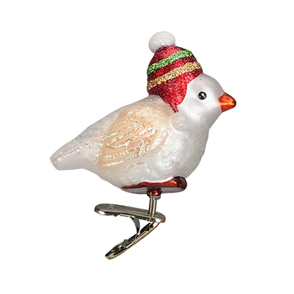 Old World Christmas Red Hat Snowbird Glass Blown Ornament for Christmas Tree
