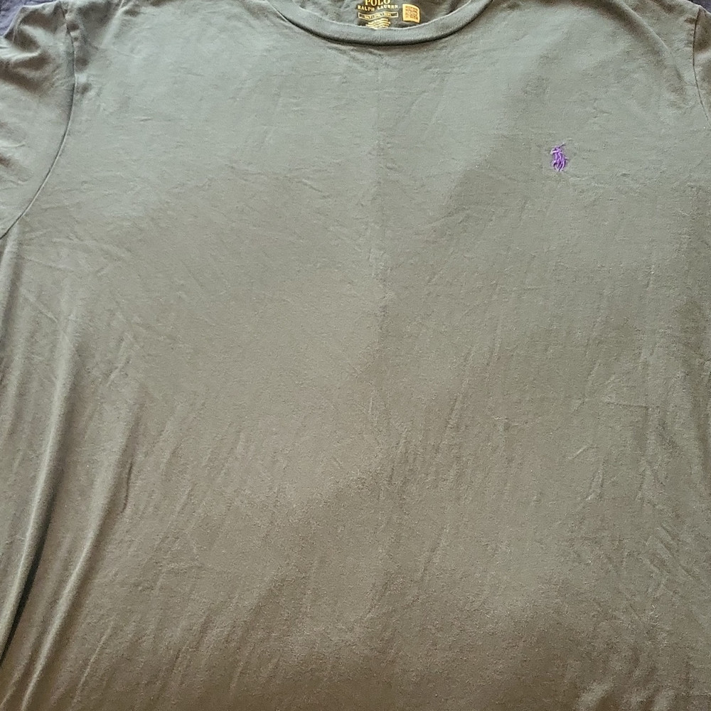 Polo Ralph Lauren 3XLT Gray Cotton Men's Crew Neck T-Shirt Purple Pony Logo