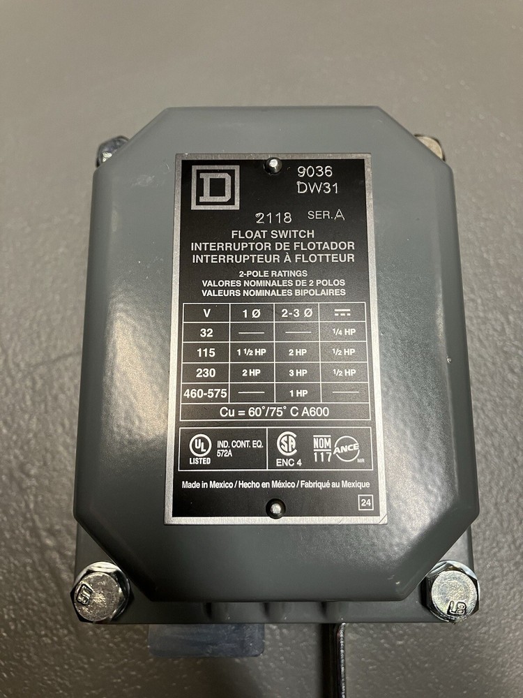 New Square D 9036DW31 Open Tank Float Switch