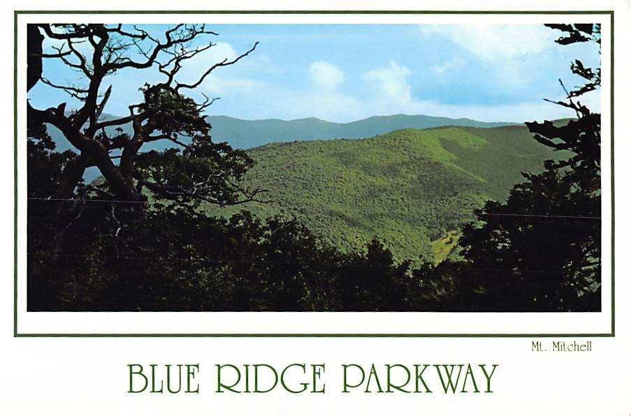 Postcard Mt. Mitchell Blue Ridge Parkway North Carolina USA