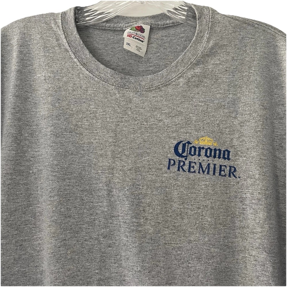 Corona Premier Mens Size 2XL Gray Fruit of the Loom Shirt Short Sleeve T-shirt