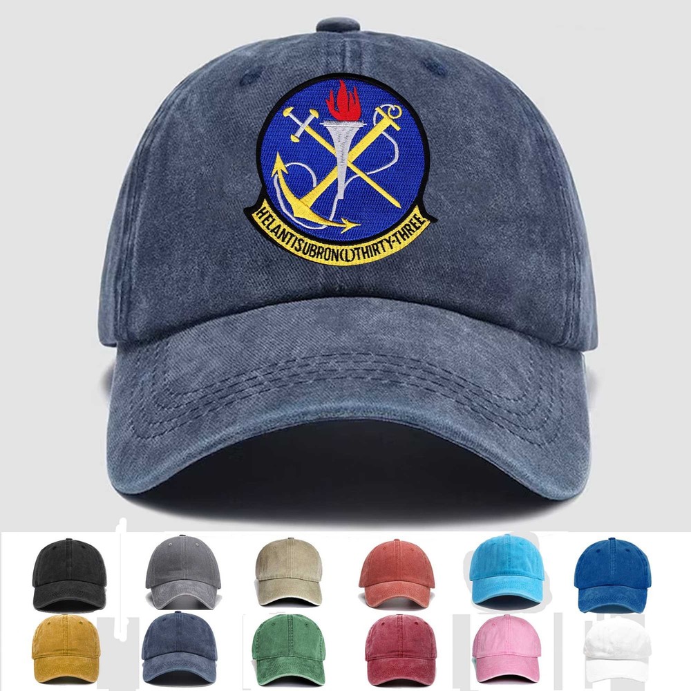 Custom Embroidered Hat HSL-33 Helicopter Anti-Submarine Squadron Light, Gift