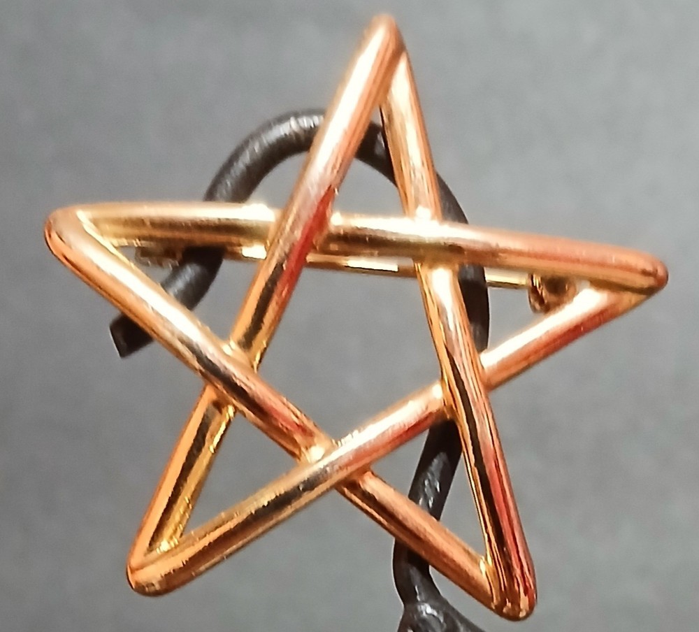 Gold Tone Pentacle Star Brooch Pin