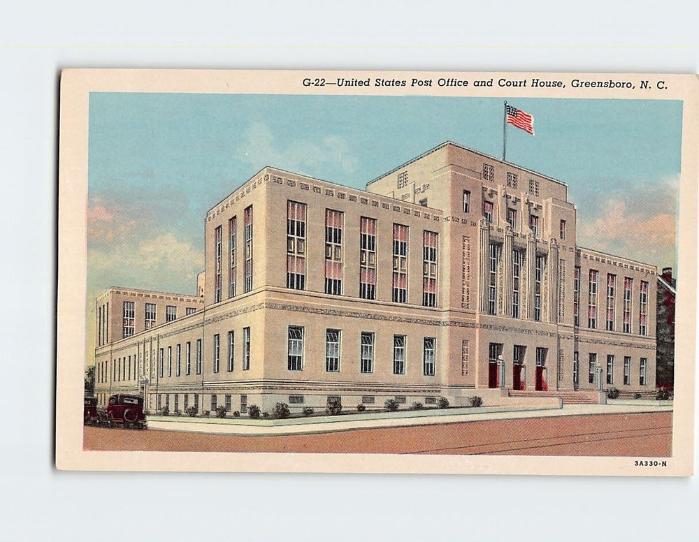 Postcard US Post Office & Court House Greensboro North Carolina USA