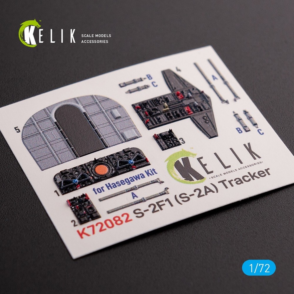 Grumman S-2A Tracker interior 3D Decals for Hasegawa kit Scale 1:72 KeliK K72082